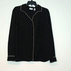 Covington woman polka dot button down long sleeve shirt 16W